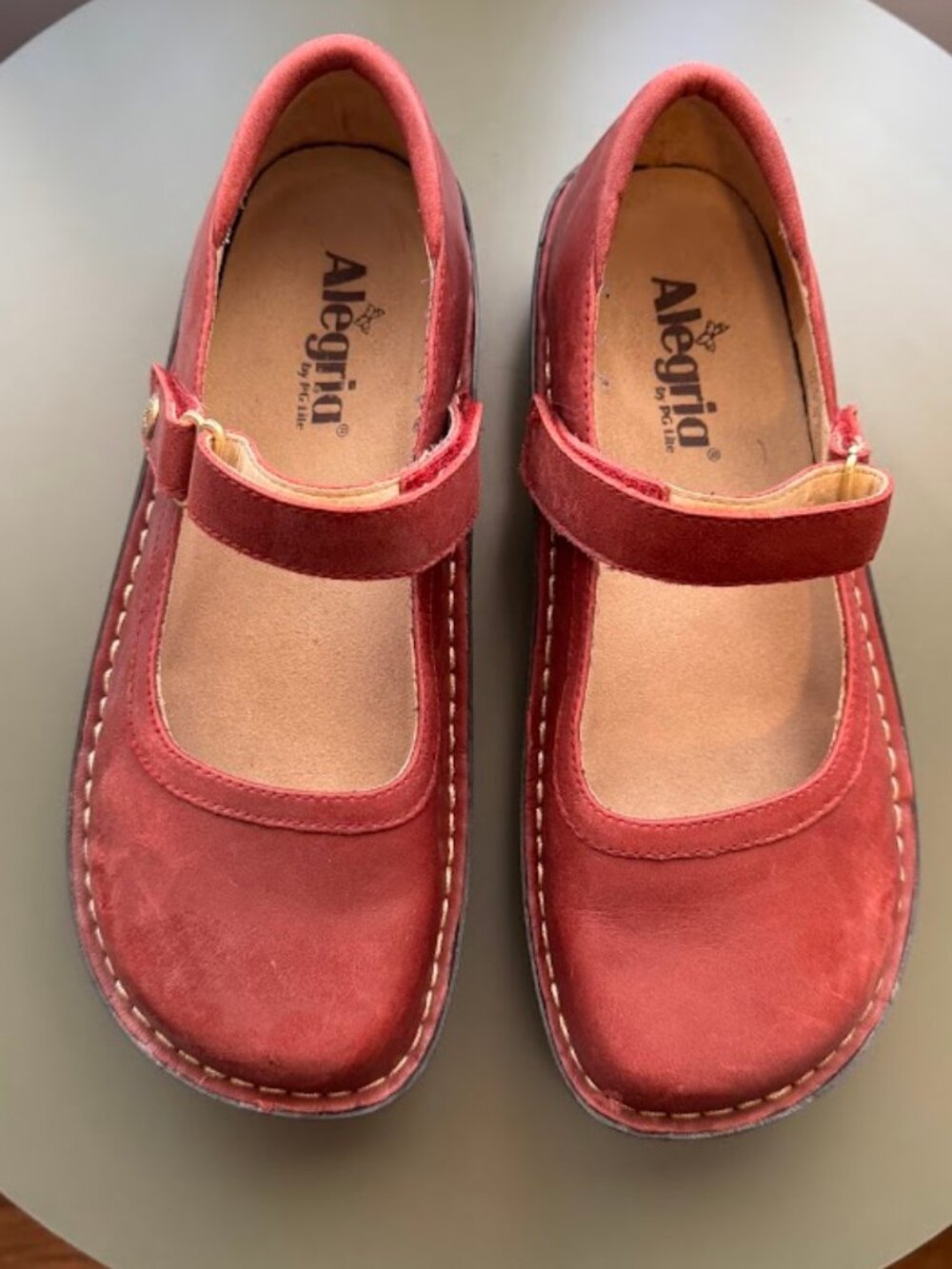 Alegria Womens 38 Paloma Mary Jane Red Leather Comfort Clogs Size US 8